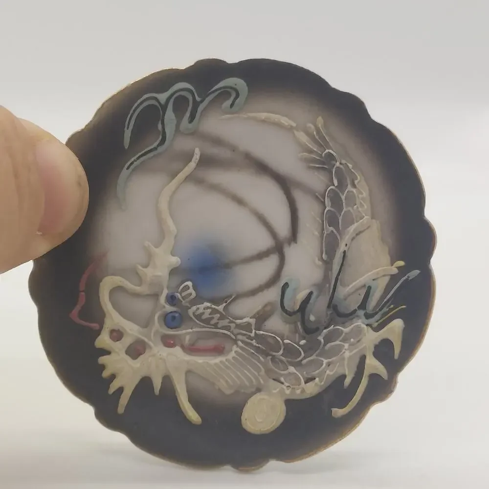 Vintage Dragonware Moriage Tea Cup and Saucer Dragon Hand Painted Made In Japan